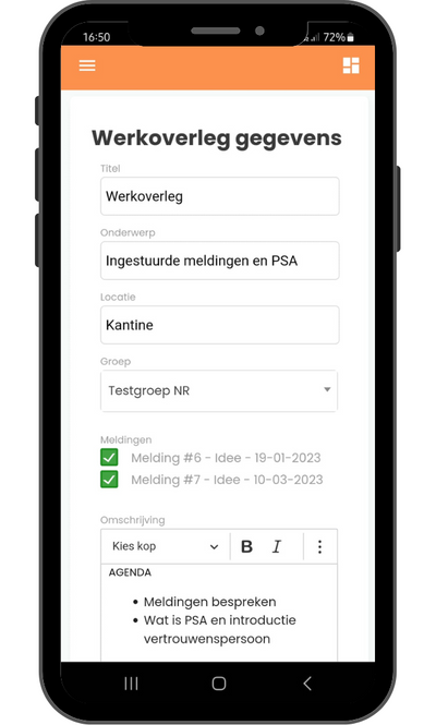 Safety Triggers werkoverleg maken