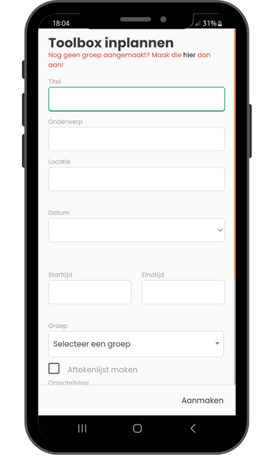 Safety Triggers toolbox inplannen